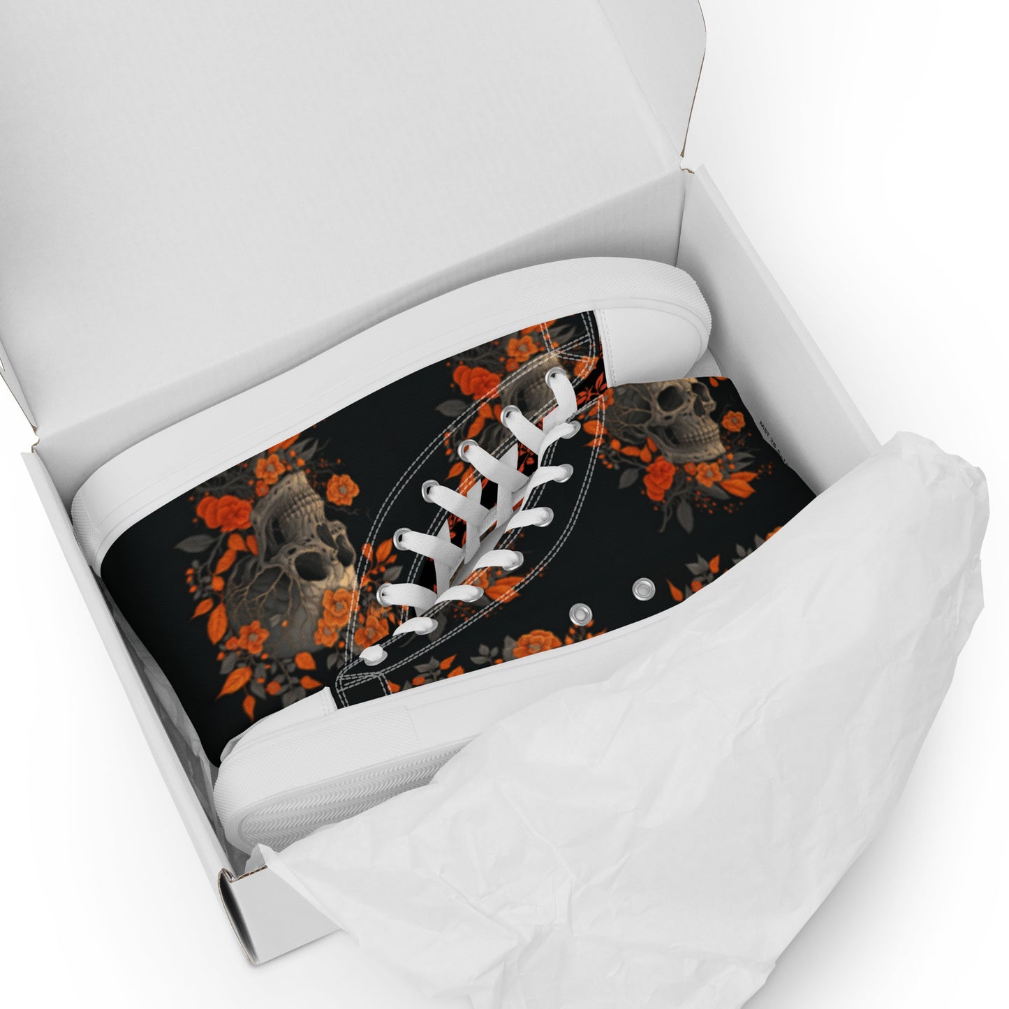 Skulls and Roses Urban Art Women’s High Top Canvas Chuck Shoes