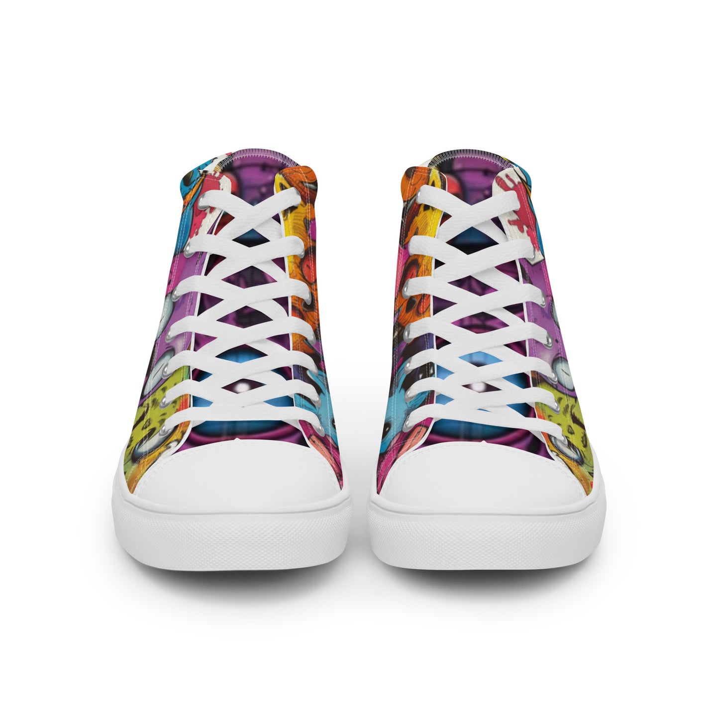 Nightmare Monsters Graffiti Doodle Women’s High Top Canvas Shoes