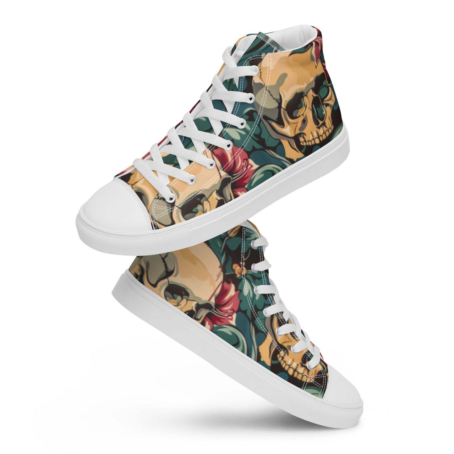 Decorative Floral Skulls Women’s High Top Canvas Chuck Shoes