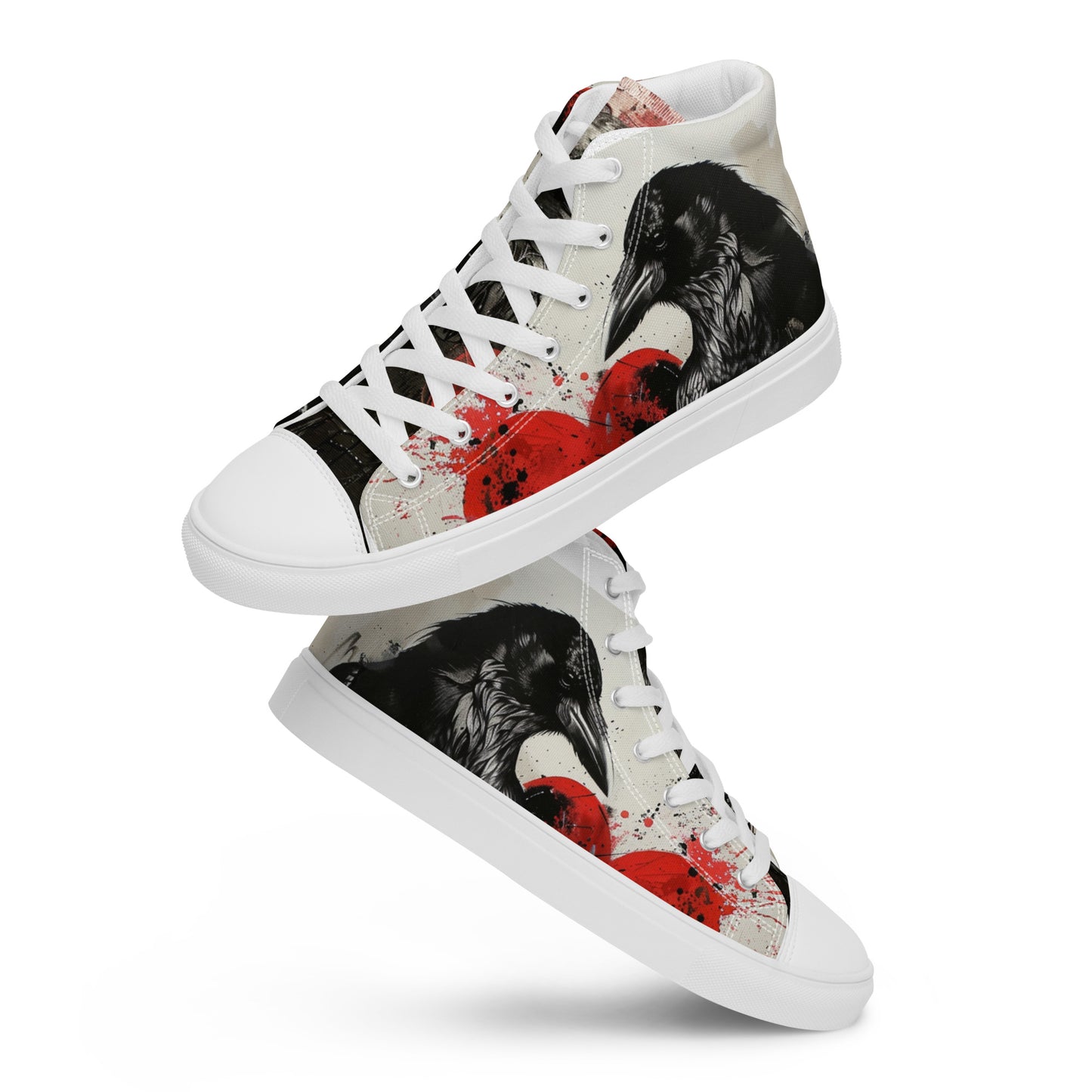 Dark Graffiti Raven Women’s High Top Canvas Chuck Shoes