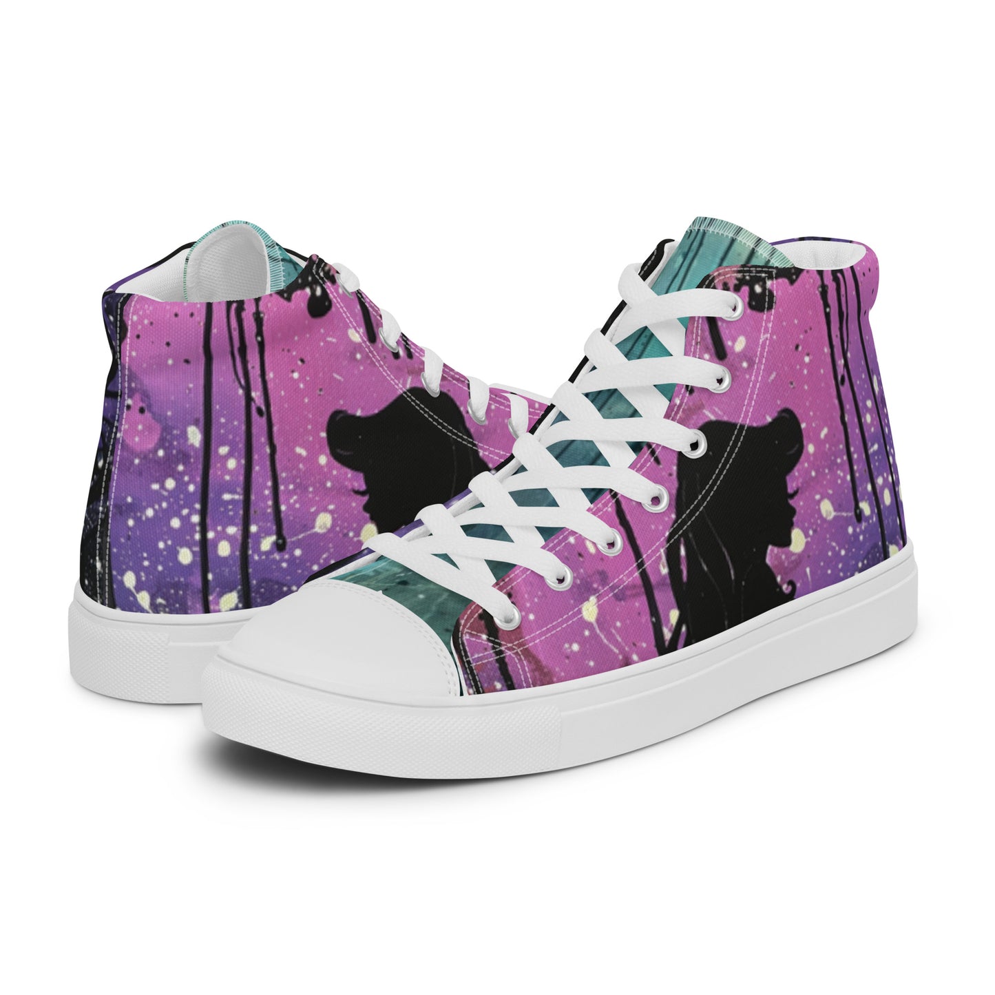 Graffiti Mermaid Women’s High Top Canvas Chuck Shoes