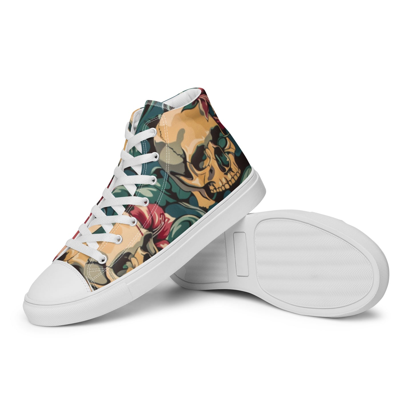 Decorative Floral Skulls Women’s High Top Canvas Chuck Shoes