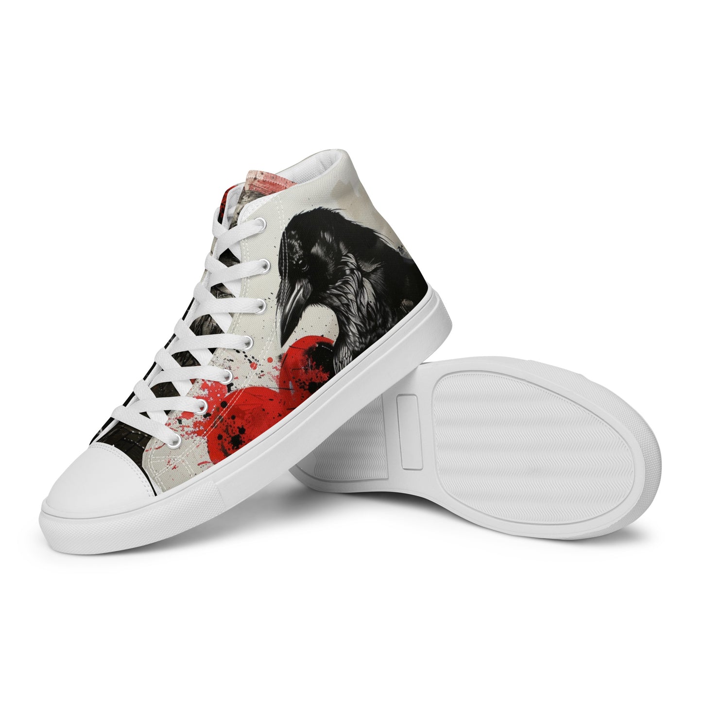 Dark Graffiti Raven Women’s High Top Canvas Chuck Shoes