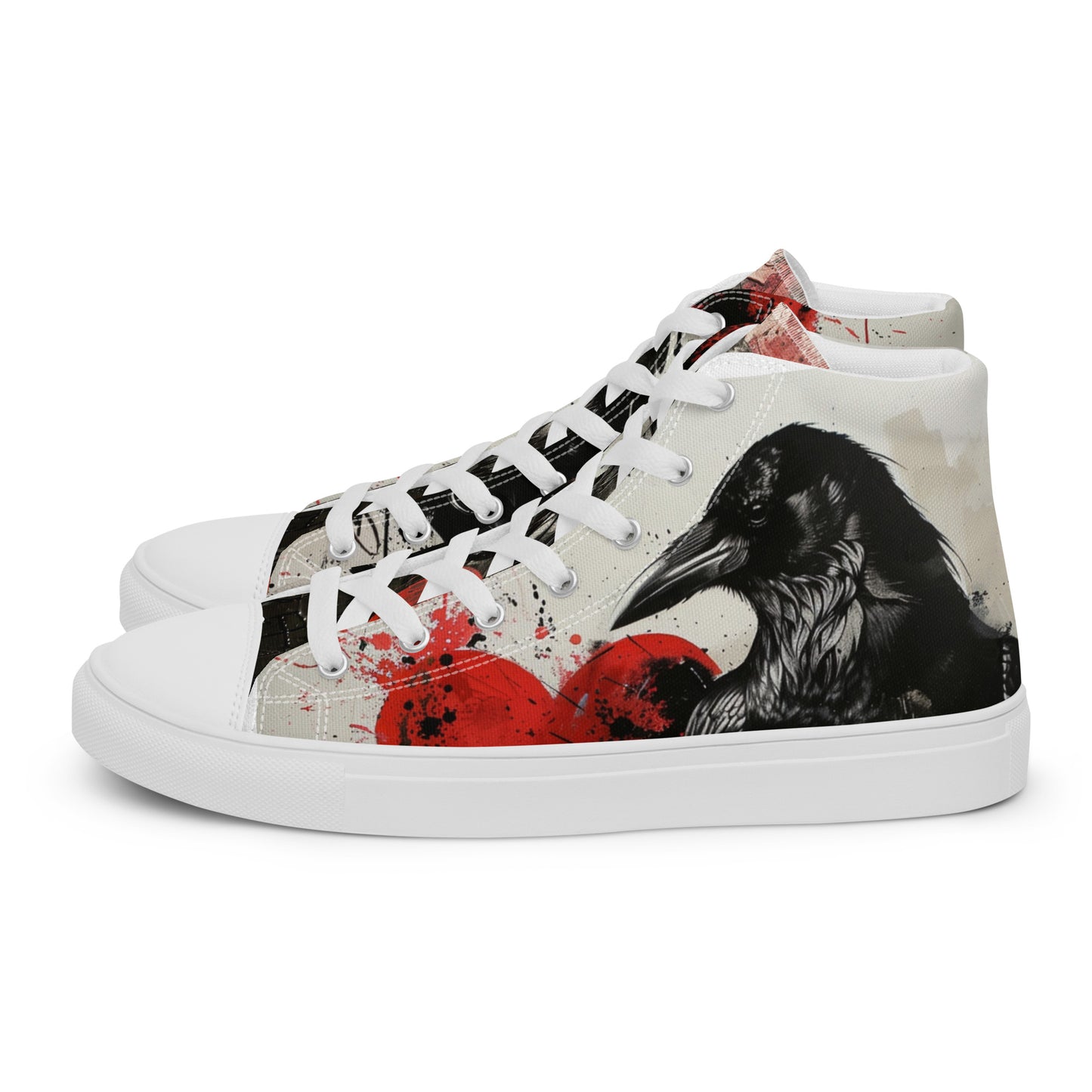 Dark Graffiti Raven Women’s High Top Canvas Chuck Shoes