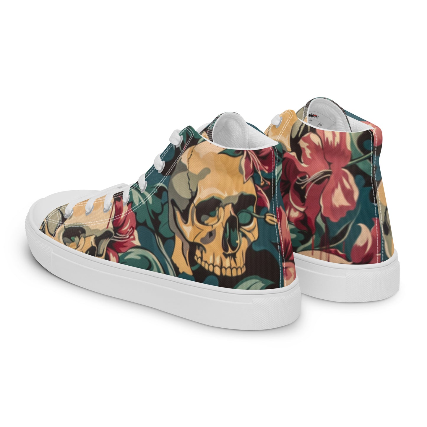 Decorative Floral Skulls Women’s High Top Canvas Chuck Shoes