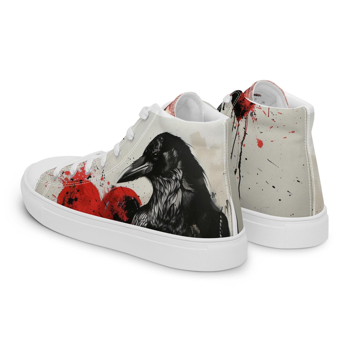 Dark Graffiti Raven Women’s High Top Canvas Chuck Shoes