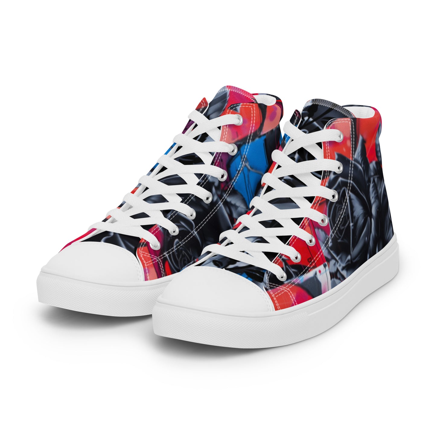 Black Rose Graffiti Women’s High Top Chucks Canvas Shoes