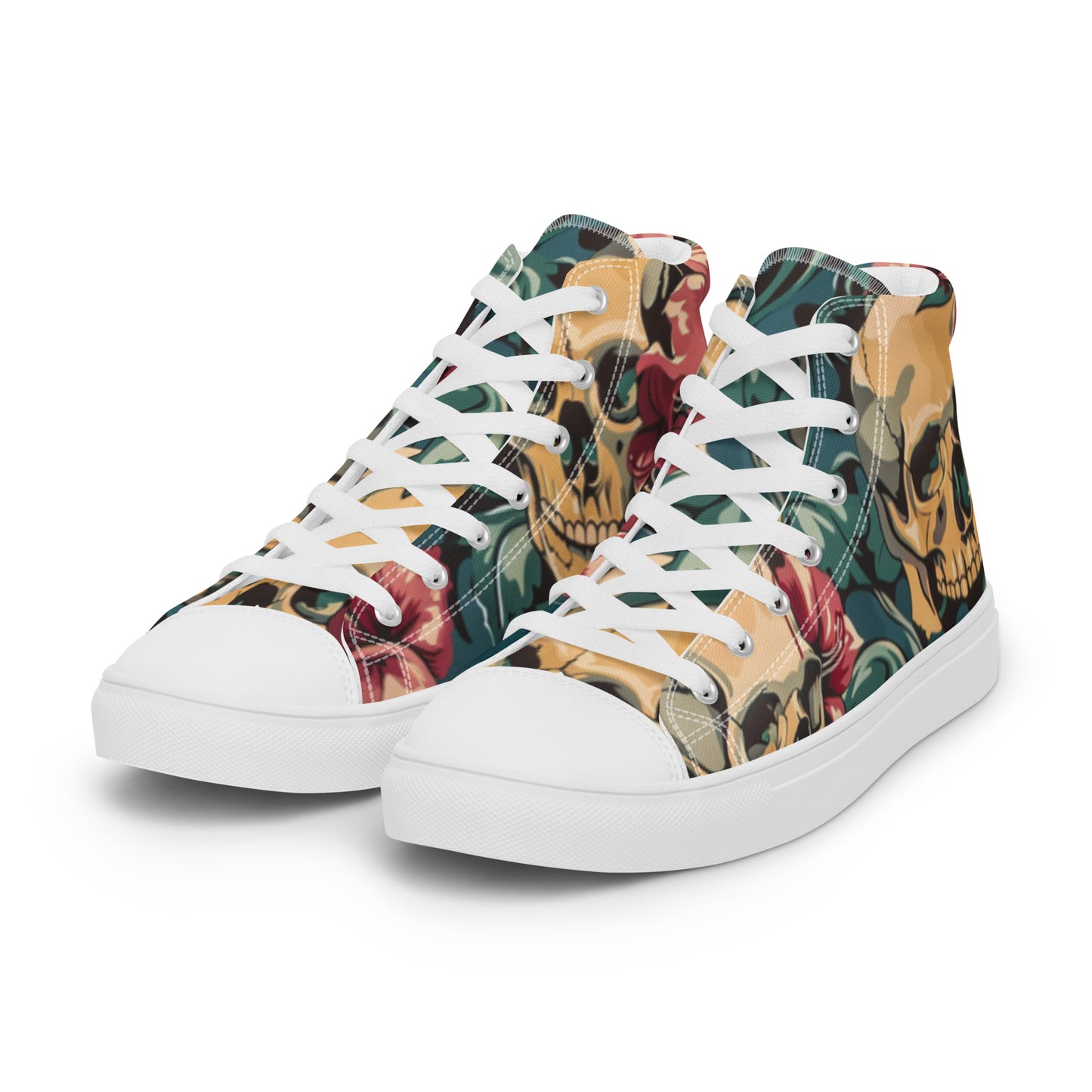 Decorative Floral Skulls Women’s High Top Canvas Chuck Shoes