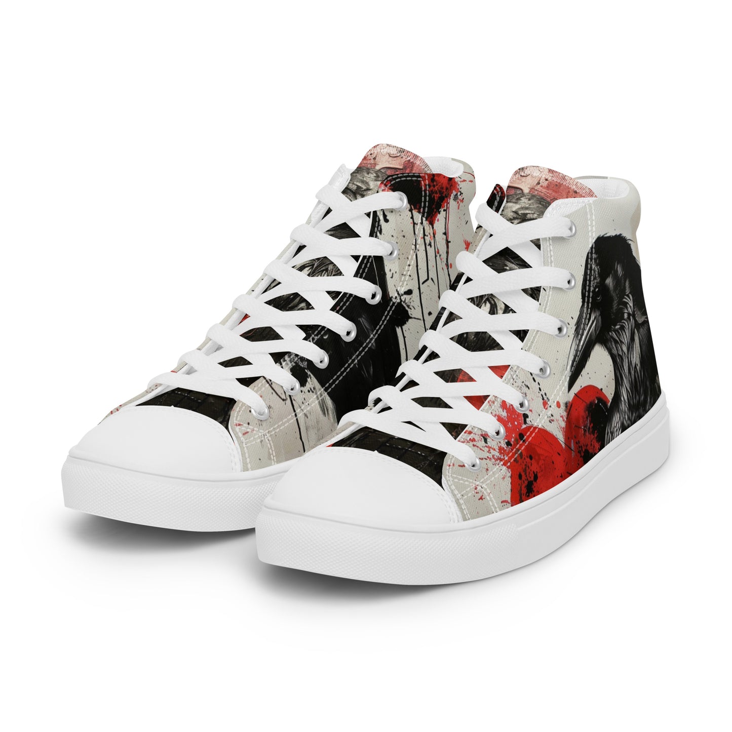 Dark Graffiti Raven Women’s High Top Canvas Chuck Shoes