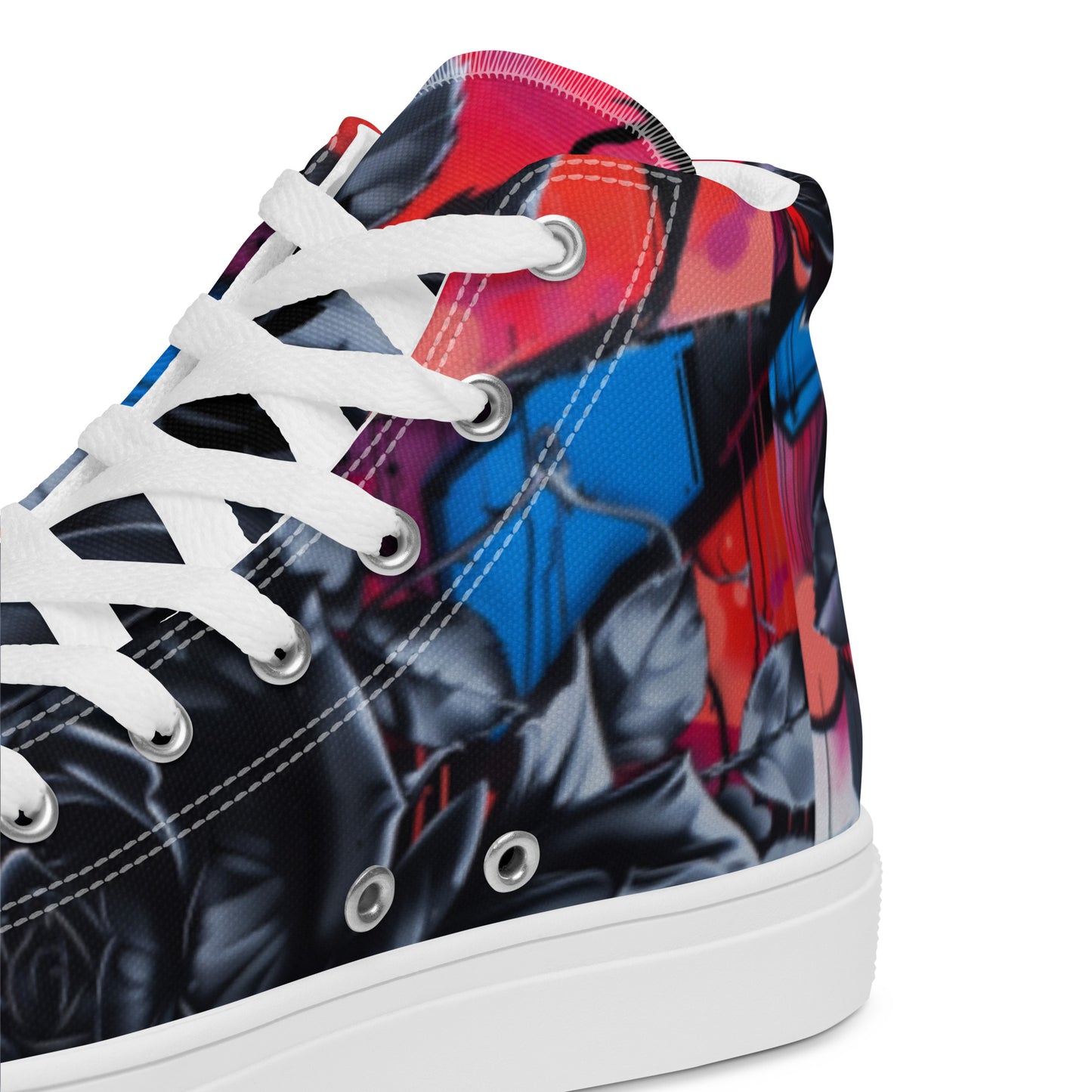 Black Rose Graffiti Women’s High Top Chucks Canvas Shoes