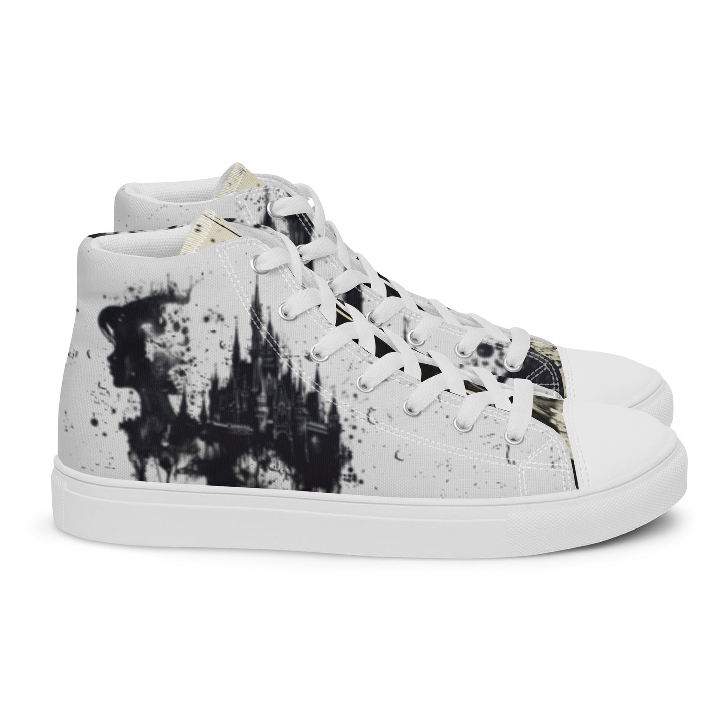 Fairytale Princess Graffiti Women's High Top Canvas Chuck Shoes