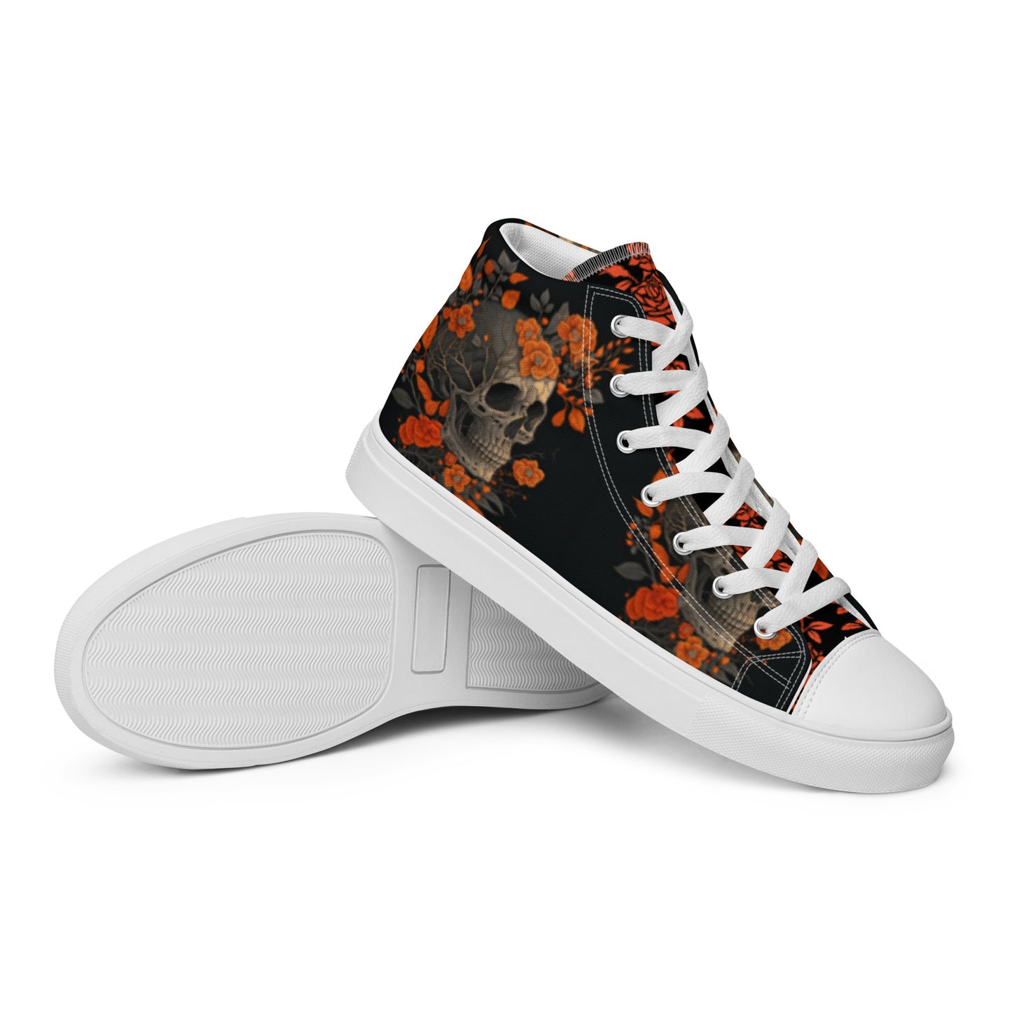 Skulls and Roses Urban Art Women’s High Top Canvas Chuck Shoes