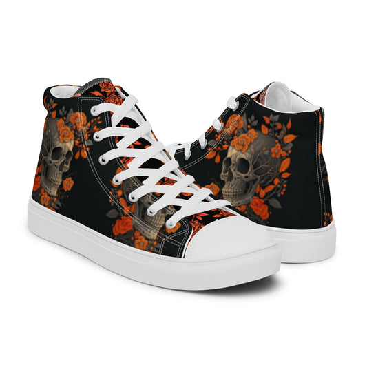 Skulls and Roses Urban Art Women’s High Top Canvas Chuck Shoes