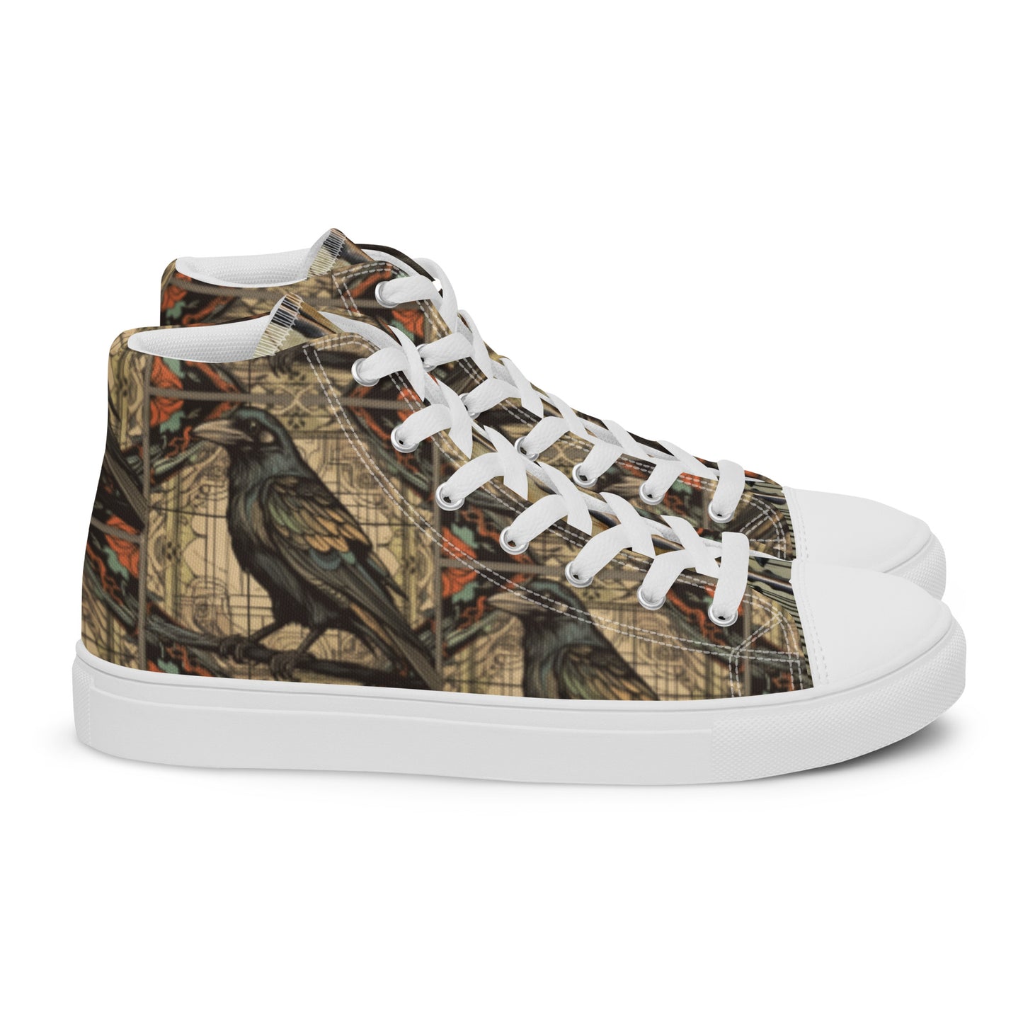 Nevermore Raven Stamped Women’s High Top Canvas Chuck Shoes