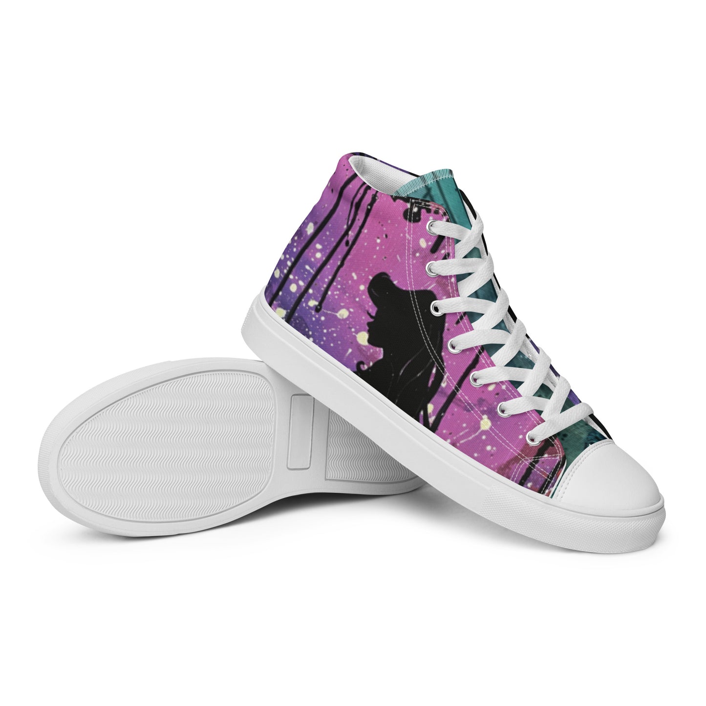 Graffiti Mermaid Women’s High Top Canvas Chuck Shoes