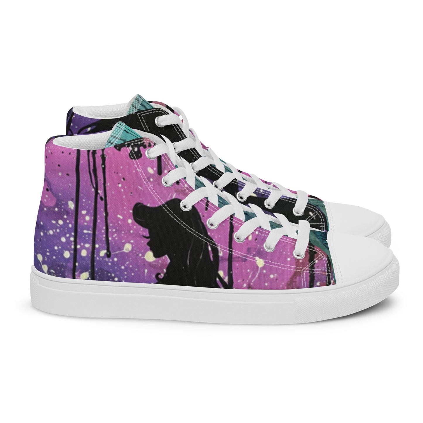 Graffiti Mermaid Women’s High Top Canvas Chuck Shoes