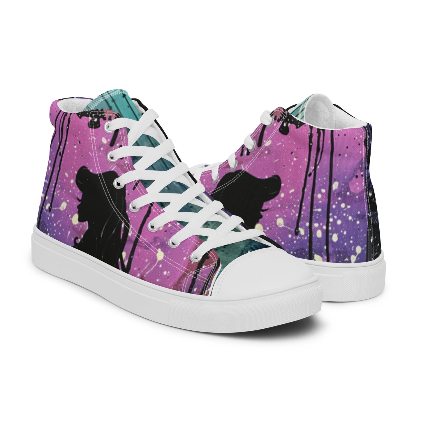 Graffiti Mermaid Women’s High Top Canvas Chuck Shoes