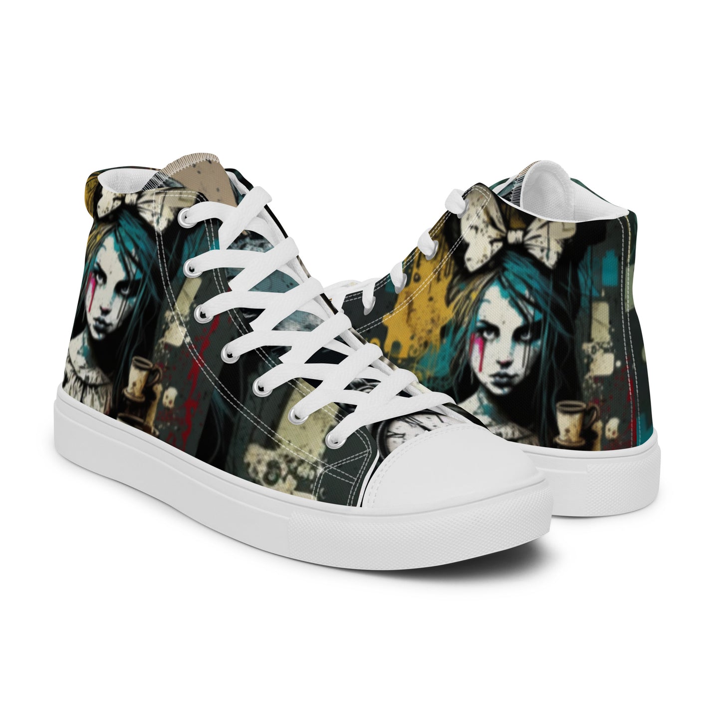 Beyond Wonderland Graffiti Women’s High Top Canvas Chuck Shoes