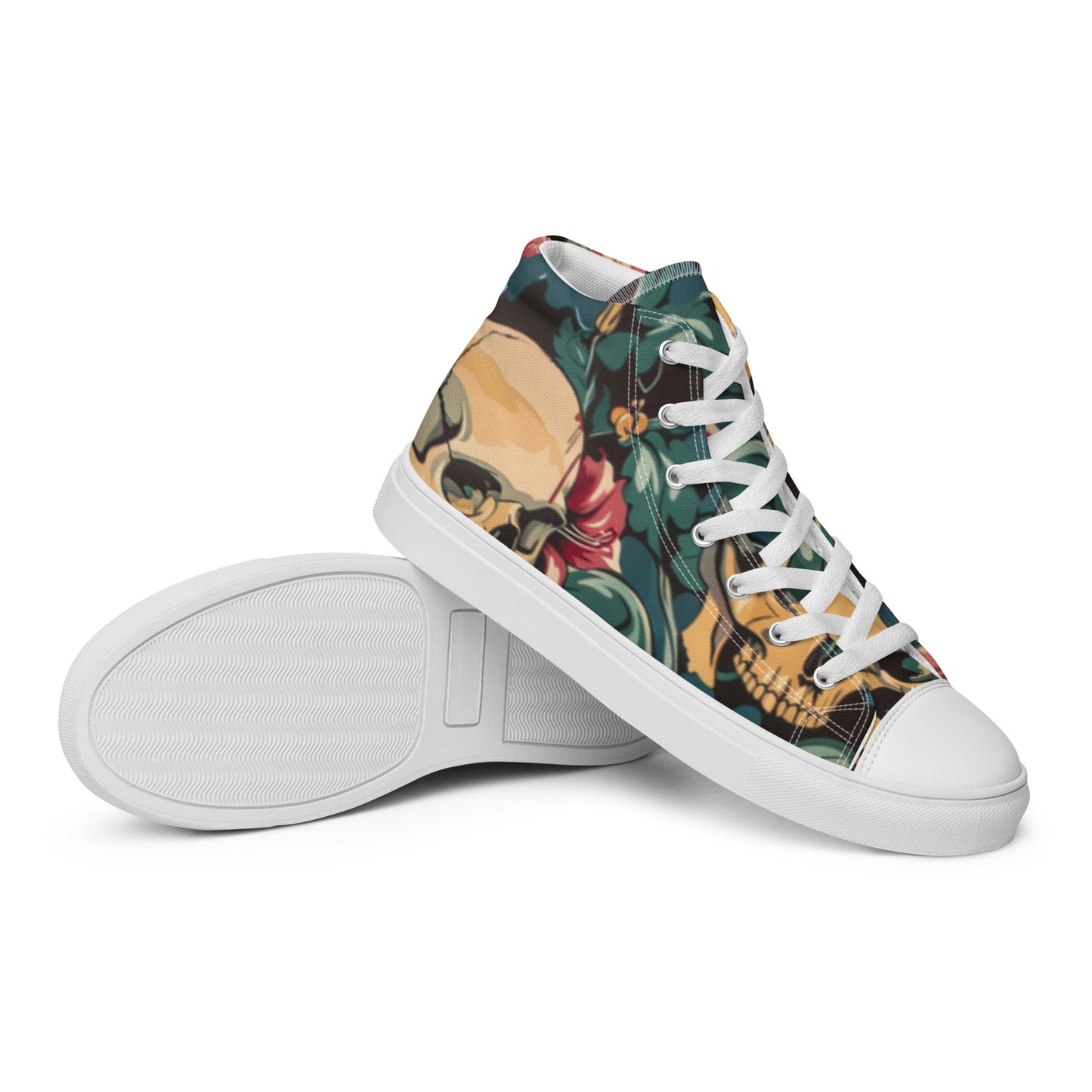 Decorative Floral Skulls Women’s High Top Canvas Chuck Shoes