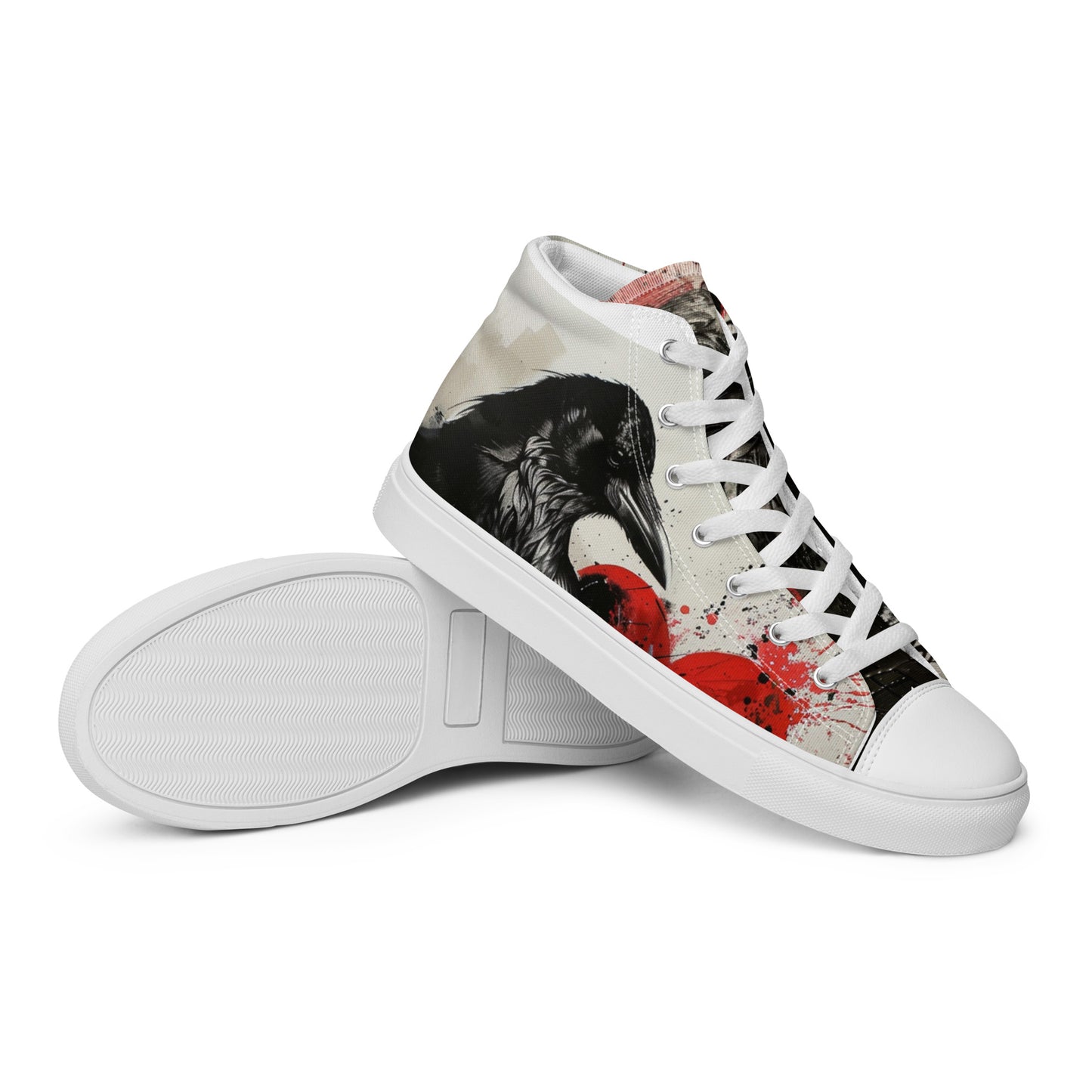 Dark Graffiti Raven Women’s High Top Canvas Chuck Shoes