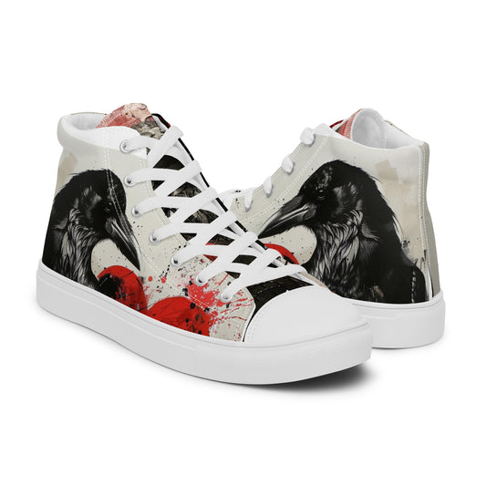 Dark Graffiti Raven Women’s High Top Canvas Chuck Shoes