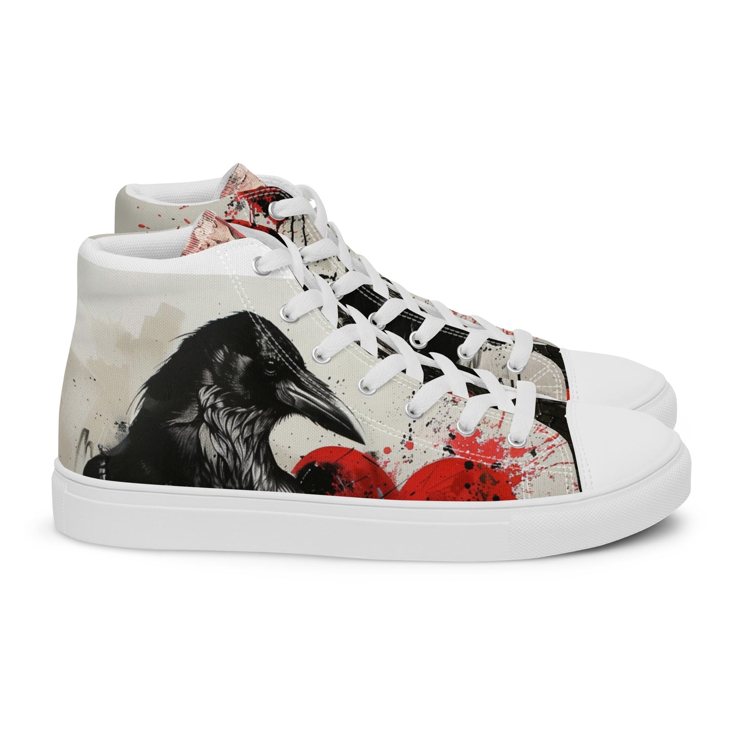 Dark Graffiti Raven Women’s High Top Canvas Chuck Shoes