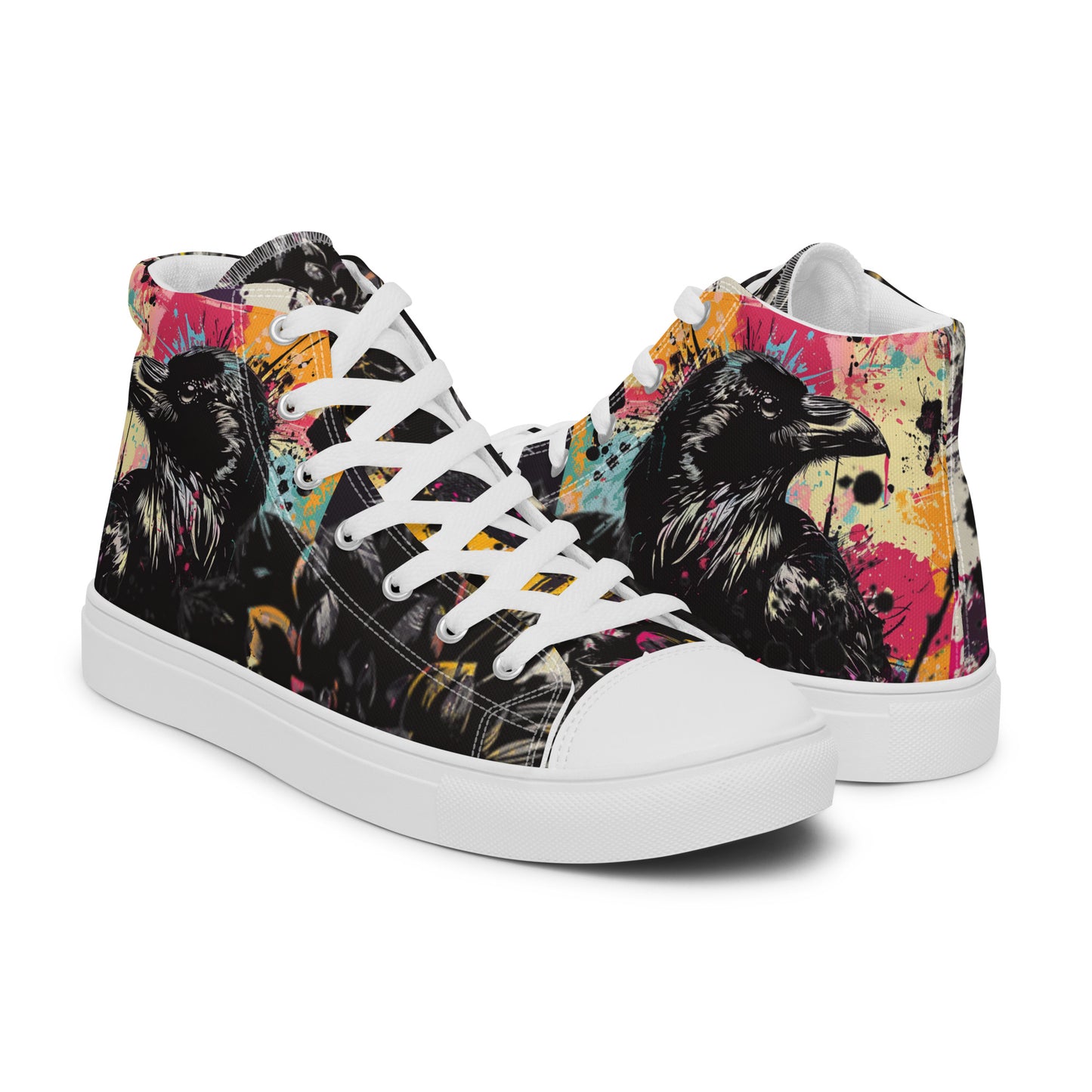 Rainbow Crow Graffiti High Top Chucks Canvas Womens Shoe