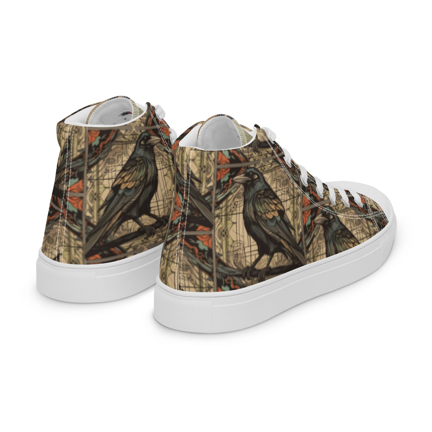 Nevermore Raven Stamped Women’s High Top Canvas Chuck Shoes