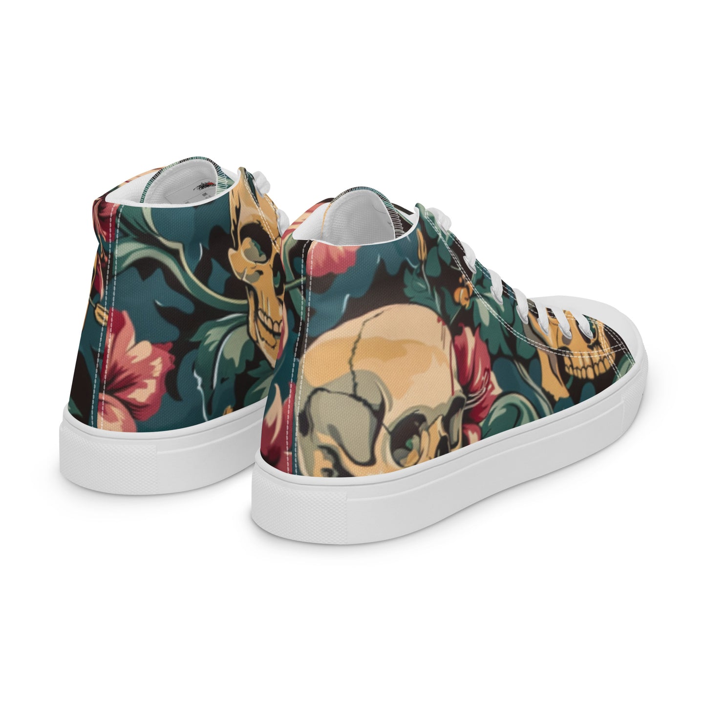 Decorative Floral Skulls Women’s High Top Canvas Chuck Shoes