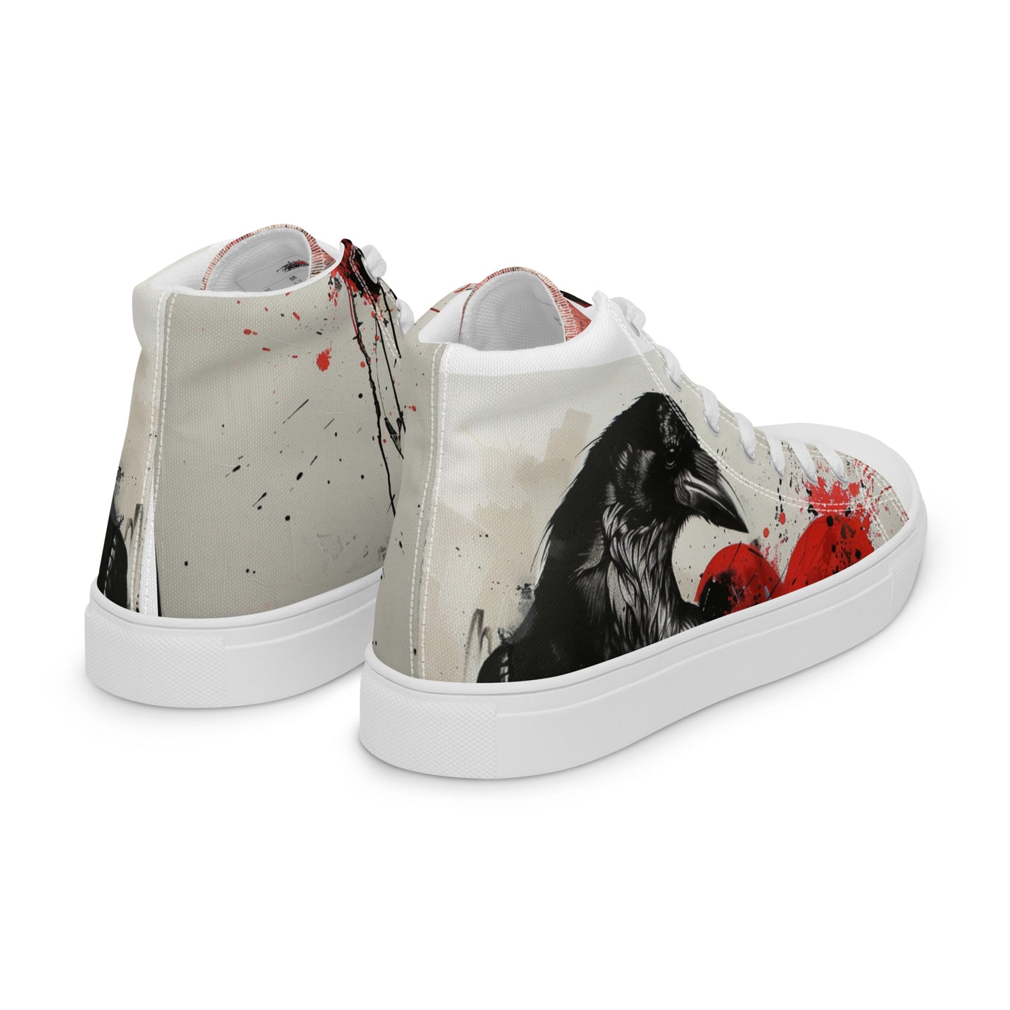 Dark Graffiti Raven Women’s High Top Canvas Chuck Shoes