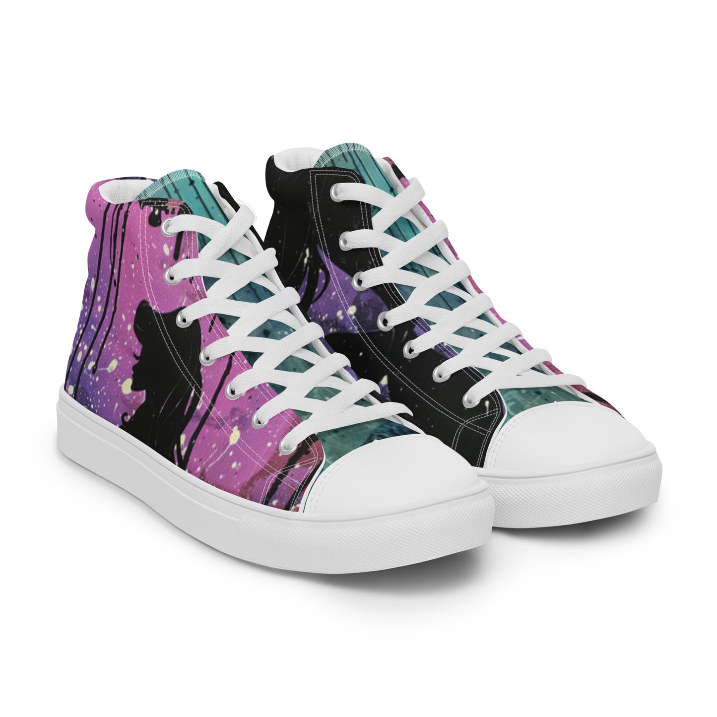 Graffiti Mermaid Women’s High Top Canvas Chuck Shoes