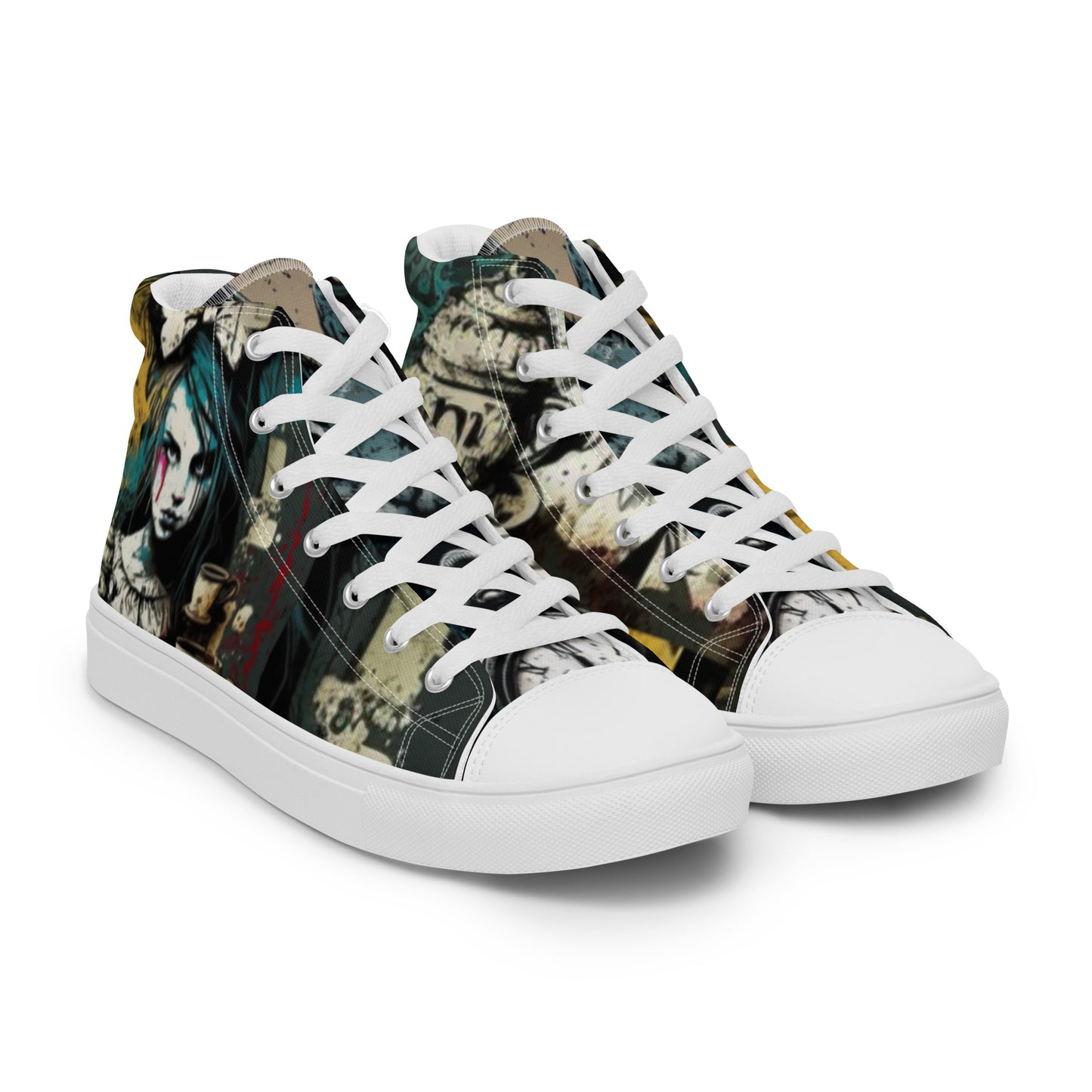 Beyond Wonderland Graffiti Women’s High Top Canvas Chuck Shoes