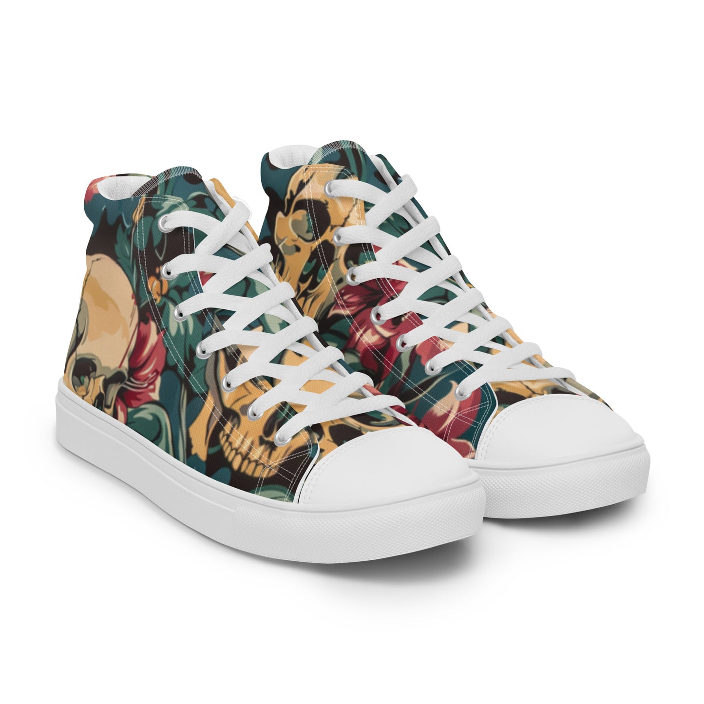 Decorative Floral Skulls Women’s High Top Canvas Chuck Shoes