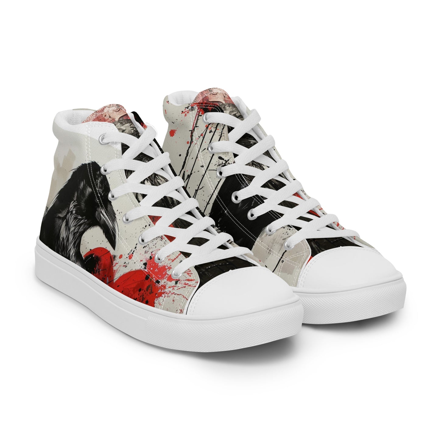 Dark Graffiti Raven Women’s High Top Canvas Chuck Shoes