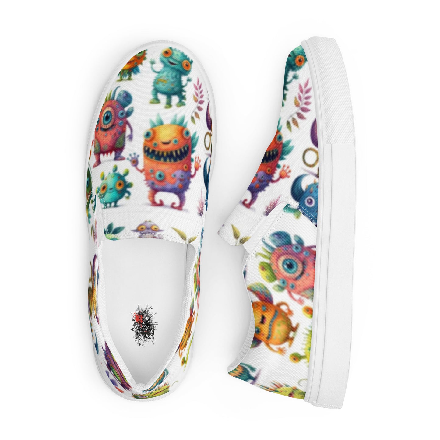 Nightmare Monster Graffiti Doodle Women’s Slip-on Canvas Shoes