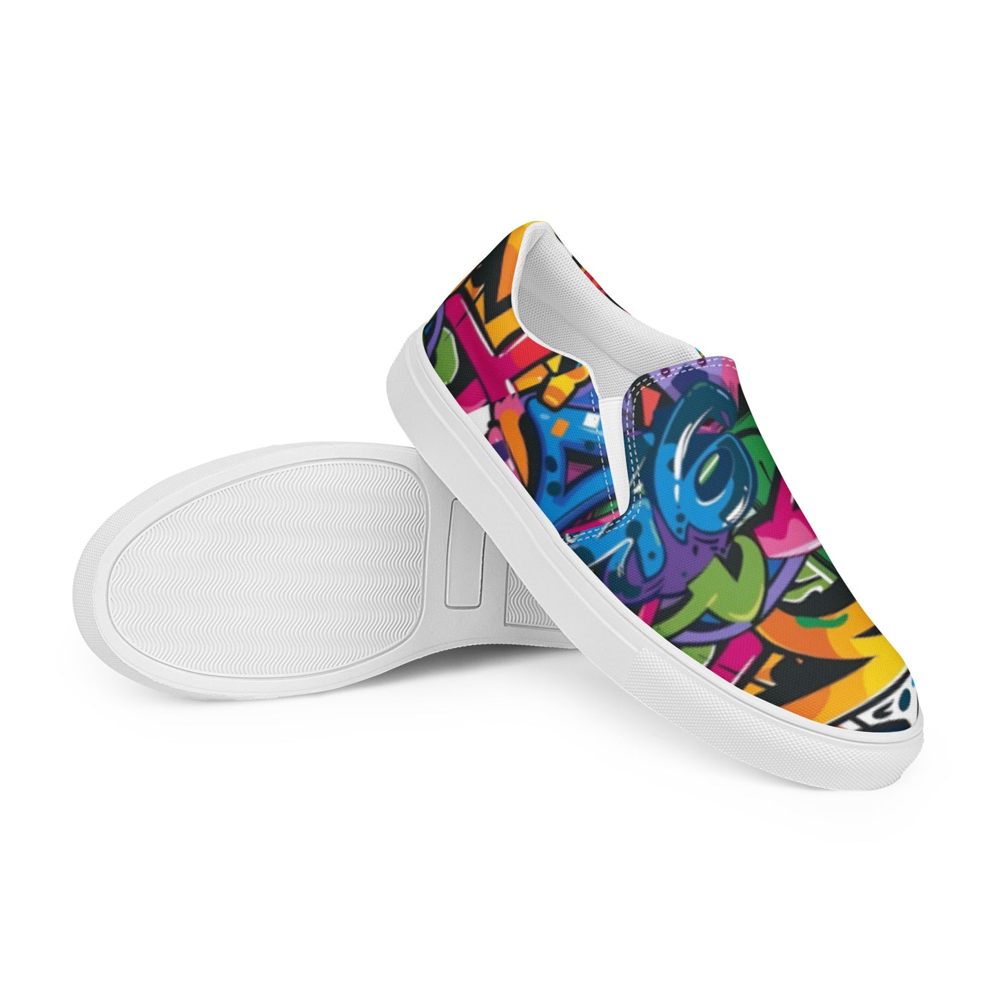 Graffiti Street Art Women’s Slip-on Canvas Shoes