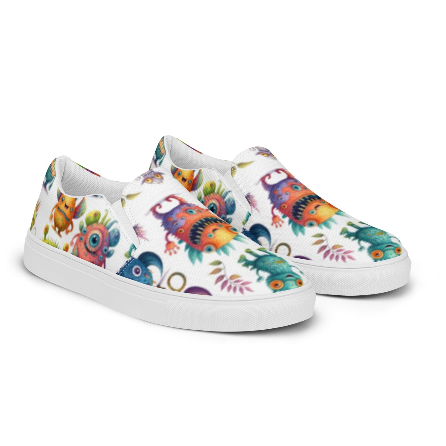 Nightmare Monster Graffiti Doodle Women’s Slip-on Canvas Shoes